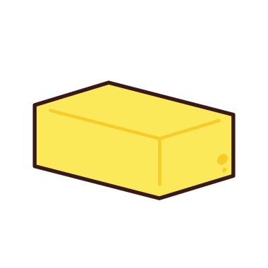 Tereyağı ikonu vektörü. Tereyağı logosu tasarımı. Beyaz arkaplanda tereyağı.