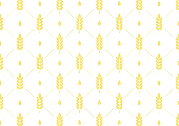 小麦のパターンの壁紙 オート シンボル テキストのための空きスペース 米の看板 米柄壁紙 — ストックベクタ
