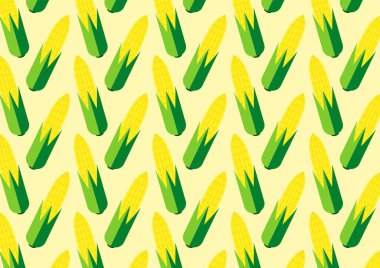 Mısır taşıyıcısı. Mısır desenli duvar kağıdı. Sarı arkaplanda mısır.