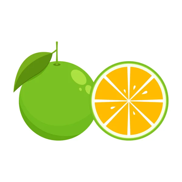 Vettore Dei Cartoni Animati Arancioni Icona Arancione Vettore Frutta — Vettoriale Stock