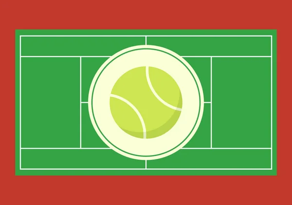 Tennis Ball Vector Tennis Ball Field Wallpaper Free Space Text — Vettoriale Stock