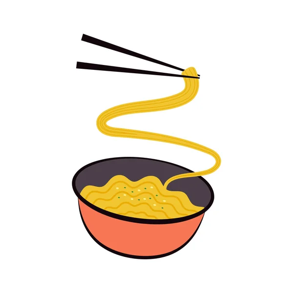 Projekt Logo Ramen Symbol Ramen Ramen Japońskie Jedzenie Makaron Błyskawiczny — Wektor stockowy