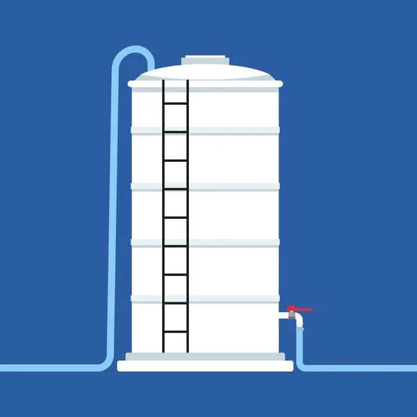 水箱向量 空余的文字空间 蓝色底色的白色水箱 — 图库矢量图片