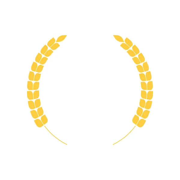 Wheat Circle Vector Laurel Wreath Icon Sign Isolated White Background — Stock vektor