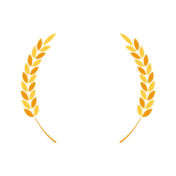 Vektor Pšeničného Kruhu Laurel Věnec Ikona Nebo Znak Izolované Bílém — Stockový vektor