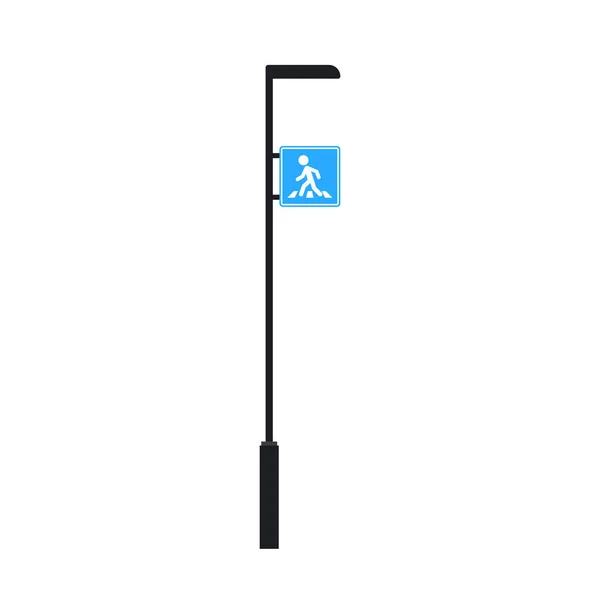 Crosswalk Sign Crosswalk Lights Vector White Background — Stock vektor