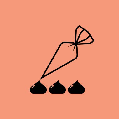 Fırın logosu. Boru Kremalı Pasta logosu tasarımı. Silikon Borulu Kremalı Kek karalama sembolü.