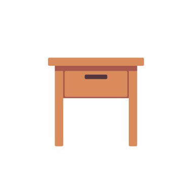 Beyaz arkaplanda masa vektörü. Tahta Masa.