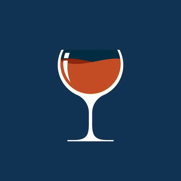 Glazen Wijn Vector Symbool Logo Ontwerp Wijnlogo — Stockvector