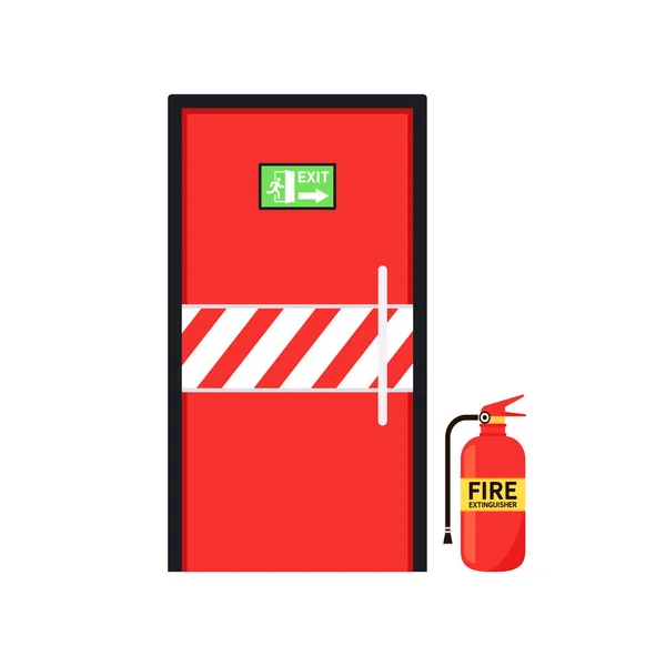 Вектор Пожарной Двери Мультяшный Вектор Пожарной Сигнализации Система Пожарной Сигнализации — стоковый вектор