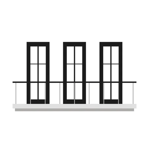 Вектор Балкона Вільний Простір Тексту Шпалери Вектор Двері — стоковий вектор