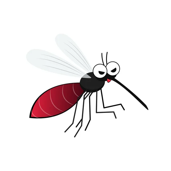 Mosquito Cartoon Mosquito Vector White Background — Stock Vector