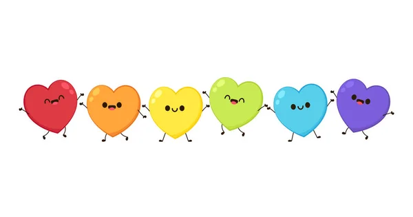 Rainbow Flag Lgbt Symbol Heart Vector Eps10 Lgbt Heart Cartoon — Vetor de Stock