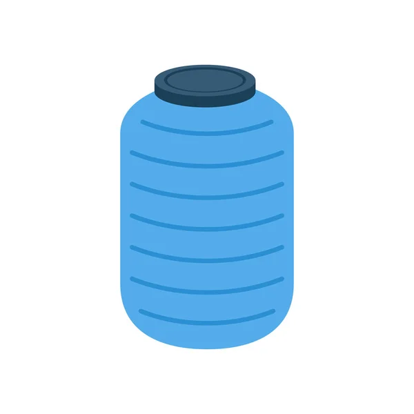 水槽ベクトル タップ テキストのための空きスペース 白い背景に青い水タンク — ストックベクタ
