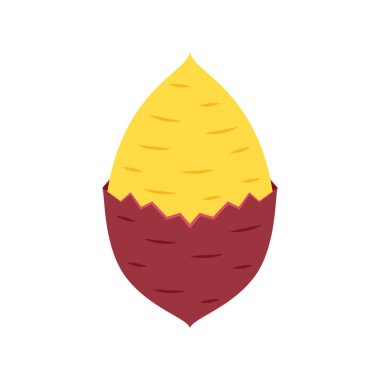 Kızarmış tatlı patates. Kızarmış patates logosu tasarımı. Japon Tatlı Patates.