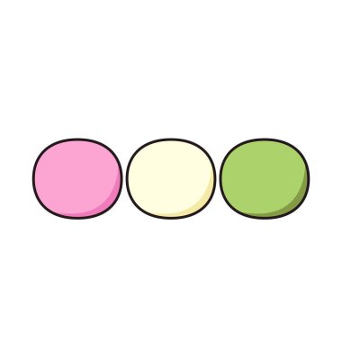 Mochi ikon vektörü. Mochi logo tasarımı. Japon pirinç tatlısı.