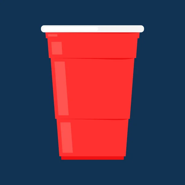 Κόκκινο Πλαστικό Κύπελλο Κόμμα Σχεδιασμός Υλικών Διάνυσμα Κόκκινης Μπύρας — Διανυσματικό Αρχείο