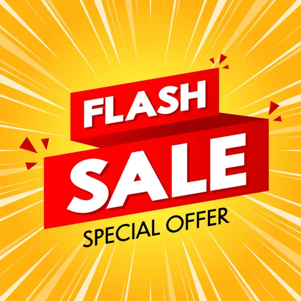 Flash Sale Banner Design Blitzverkauf Plakat Flash Sale Promo Für — Stockvektor