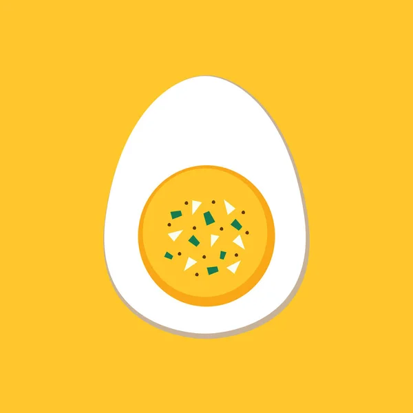 Boiled Egg Vector Wallpaper Symbol Logo Design Egg Yellow Background — 스톡 벡터