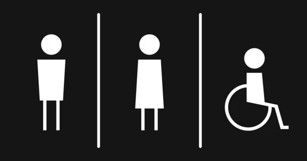 Étiquette Toilette Signe Vecteur Symbole Toilette Toilettes Handicapés Panneau Handicapés — Image vectorielle