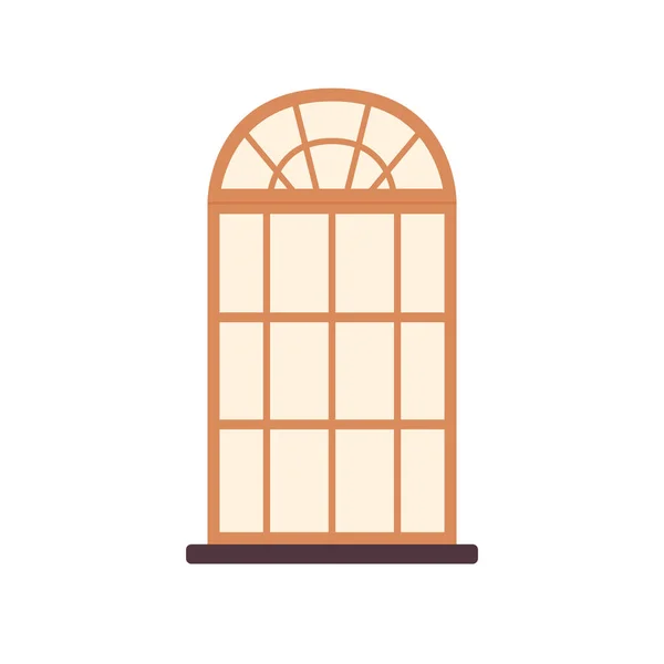 Wooden Window Vector Traditional Wooden Window Isolated Cartoon Vector Window — 图库矢量图片