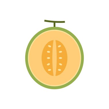 Kavun logosu vektörü. Beyaz arka planda kavun. Yarım kavun.