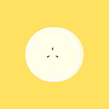 Sarı arka planda izole edilmiş muz dilimleri. Muz simgesi vektörü.