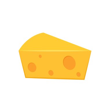 Peynir çizgi filmi. Beyaz arkaplanda izole edilmiş peynir vektörü.