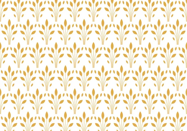 Роскошный Образец Пшеницы Абстрактный Вектор Пшеницы Геометрическая Дамасская Текстура — стоковый вектор