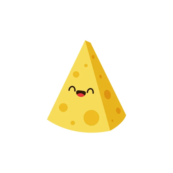 Caractère Design Fromage Fromage Sur Fond Blanc Symbole Mascotte — Image vectorielle