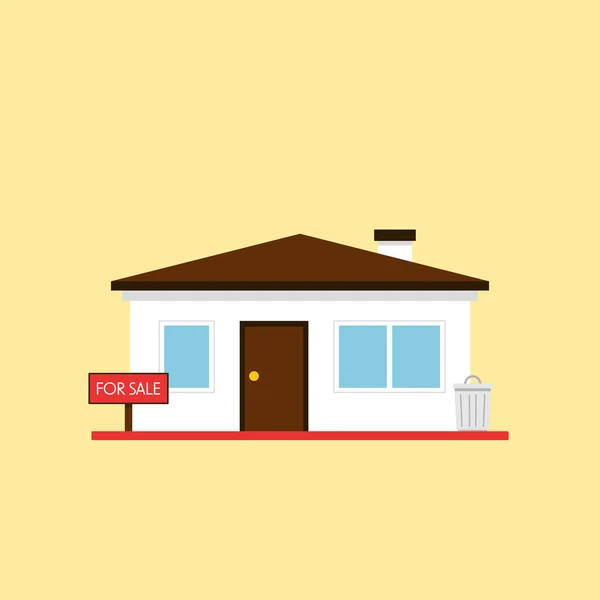 House Sale Cartoon Vector House Sign Foreground Information Vector Illustration — Stock vektor