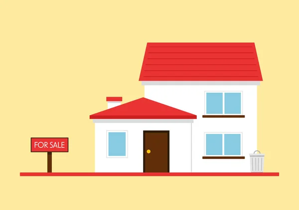 House Sale Cartoon Vector House Sign Foreground Information Vector Illustration — Stock vektor