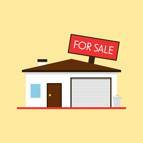 House Sale Cartoon Vector House Sign Foreground Information Vector Illustration — Stock Vector