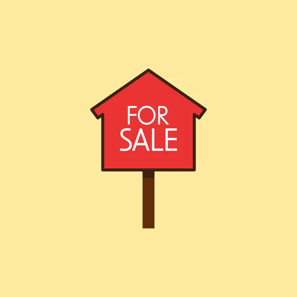 Знак Продажу Продаж Значок Нерухомості Ізольований Жовтому Тлі — стоковий вектор