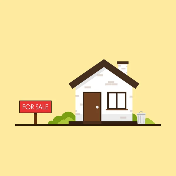 House Sale Cartoon Vector House Sign Foreground Information Vector Illustration — Stock Vector