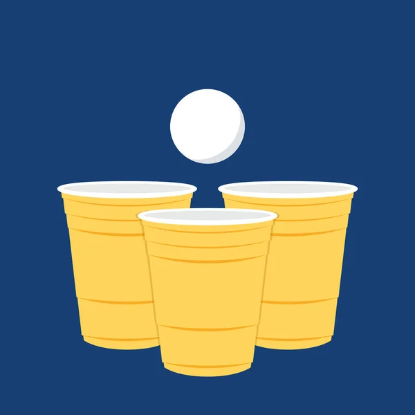 Yellow Beer Cup Cup Vector Wallpaper Vector Illustration Beer Pong —  Vetores de Stock