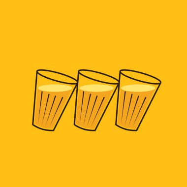 Hint sıcak içecek vektörü. Hint chai ikonu. Chai Hint içkisidir.. 