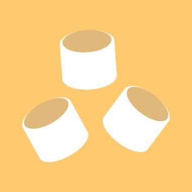 Şekerlemeli çizgi film vektörü. Marshmallow logo tasarımı. Şekerleme simgesi.