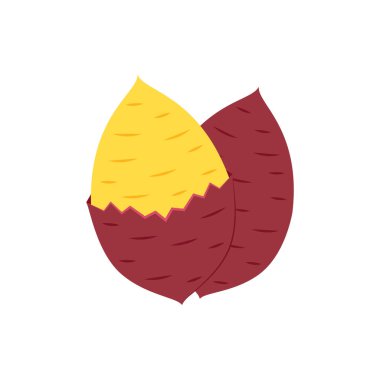 Kızarmış tatlı patates. Kızarmış patates logosu tasarımı. Japon Tatlı Patates.