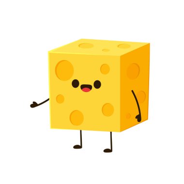 Peynir karakter tasarımı. Peynir beyaz arka planda. Sembol. maskotu.