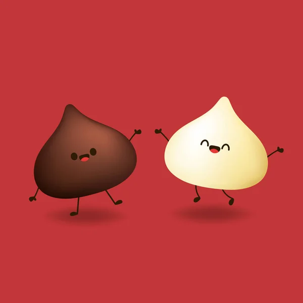 Dark White Chocolate Chip Style Dark White Chocolate Chip Vector — 图库矢量图片