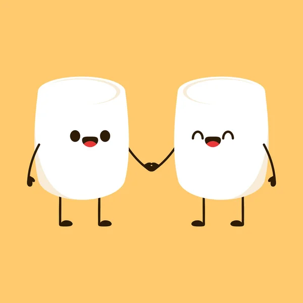 Καρτούν Ζαχαρωτά Σχεδιασμός Χαρακτήρων Marshmallow Διάνυσμα Μολόχας — Διανυσματικό Αρχείο