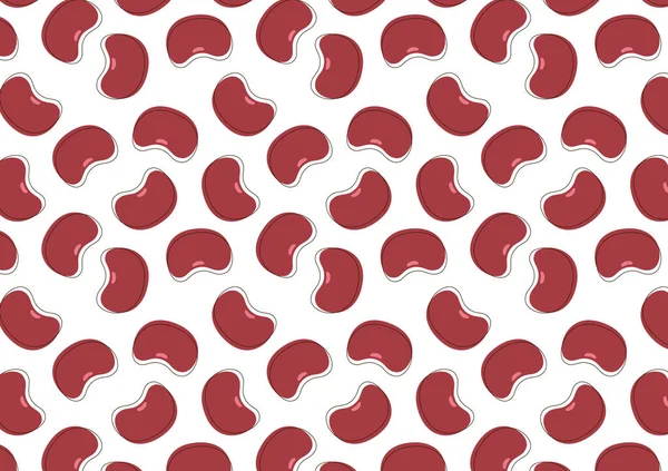 Kidney Beans Pattern Wallpaper Kidney Beans Doodle Symbol — Stock Vector