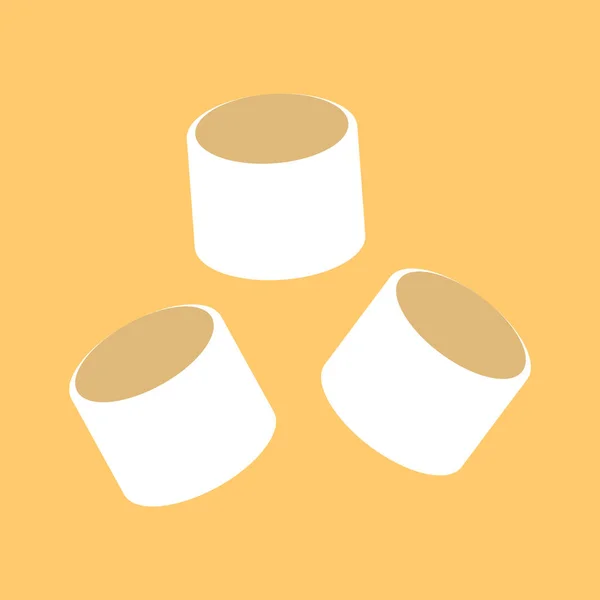 Vetor Desenhos Animados Marshmallow Design Logotipo Marshmallow Ícone Marshmallow — Vetor de Stock