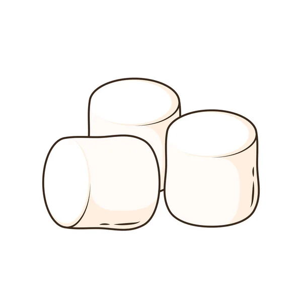 Marshmallow Cartoon Vector Marshmallow Logo Ontwerp Marshmallow Pictogram — Stockvector