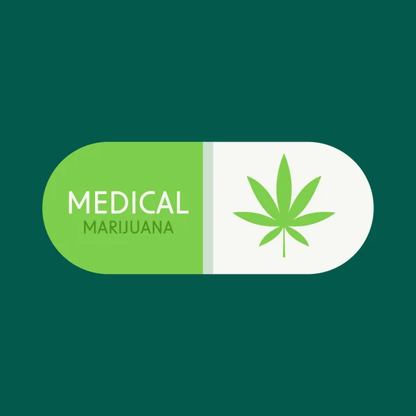 Medical Cannabis Marijuana Mariuhana Leaf Symbol Marijuana Hemp Icon Cannabis — Stockový vektor