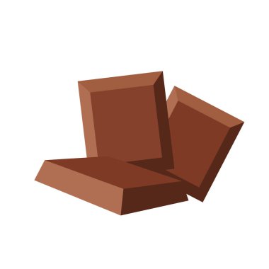 Çikolata çubuğu vektörü. Beyaz arkaplanda çikolata çubuğu.