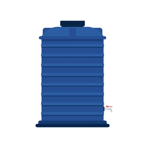 Water Tank Vector Tap Blue Water Tank White Background — 스톡 벡터