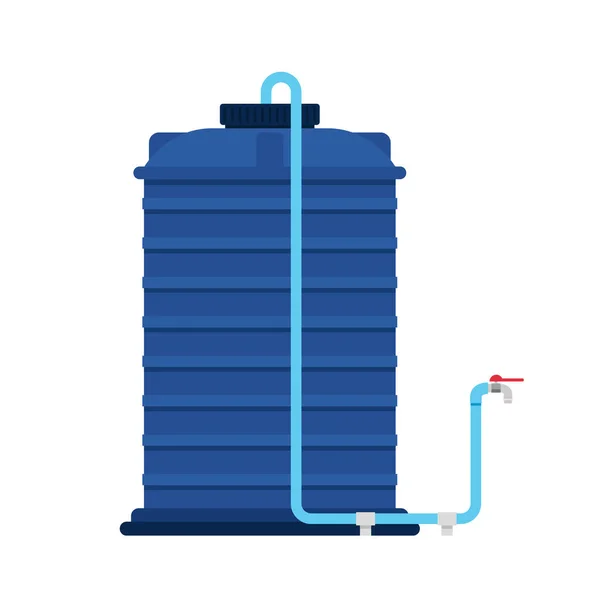 Wassertank Vektor Tippen Blauer Wassertank Auf Weißem Hintergrund — Stockvektor