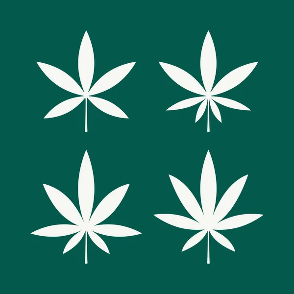 Cannabis Leaf Mariuhana Leaf Symbol Marijuana Hemp Icon Cannabis Medical — Stockvektor